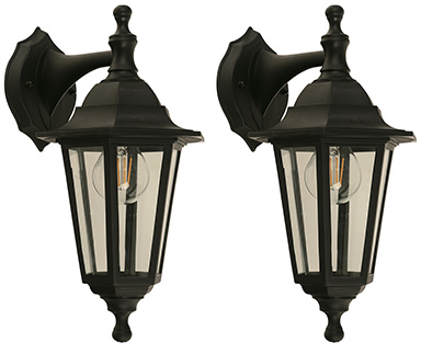 Lamp Ext Pared Negra 2PK