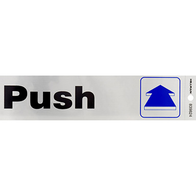 2"x8" Sign Push Silver