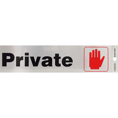 2"x8" Sign Private Silver