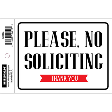 4"x6" Sign No Soliciting