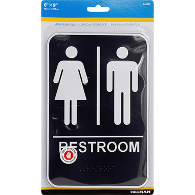 6"x9" Placa Restroom Unisex