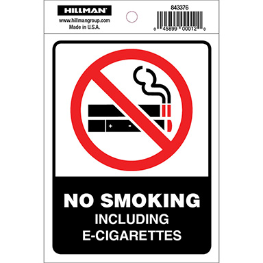 4"x6" Sign No Smoking