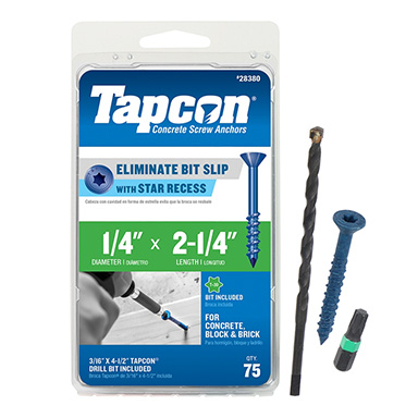 1/4"x2-1/4" Tapcon FH Az 75pk