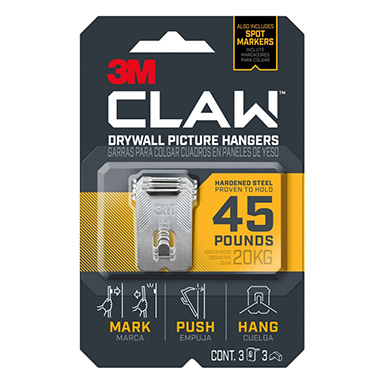 Claw Pic Hanger 45lb 3pk