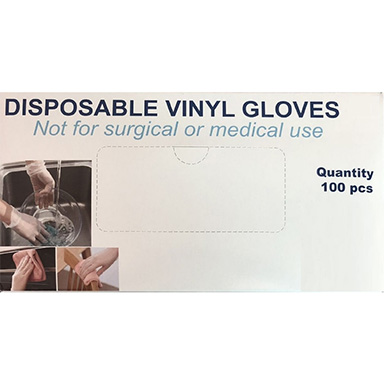 Gloves Vinyl Wht L 100pk