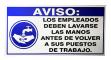 6"x12" Sign Lavarse Manos