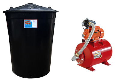 Combo Cisterna 200gl & Bomba 1/2HP Con Tanque Presurizado 24l