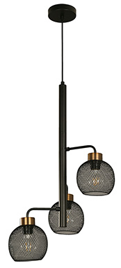 Lamp Colgante Negro Mate 3L