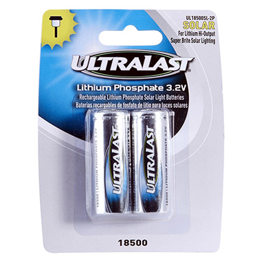Battery Solar 18500 2pk