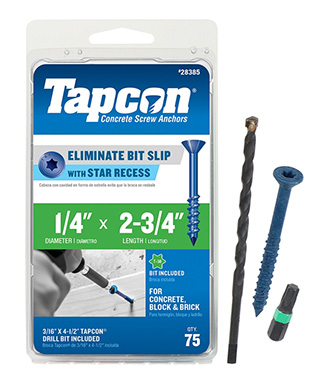 1/4"x2-3/4" Tapcon FH Az 75pk