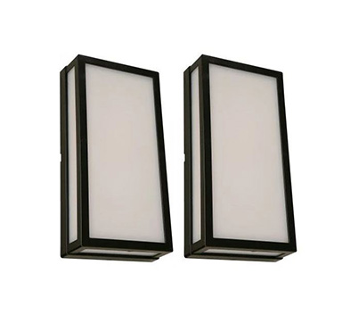 12W Lamp LED Pared Ext Ne 2pk
