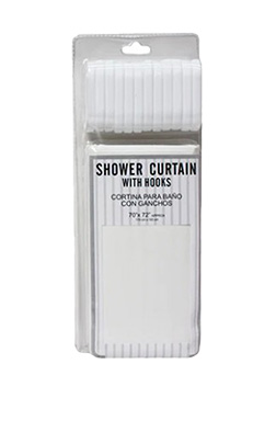 Shwr Curtn Clr/wht Hooks