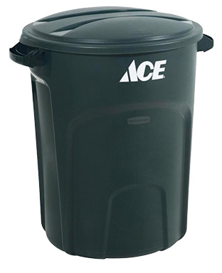 Trash Can Plst Grn 32gal
