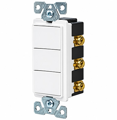 15A 120V Switch Triple Decora Bl